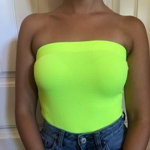 Neon yellow bodysuit